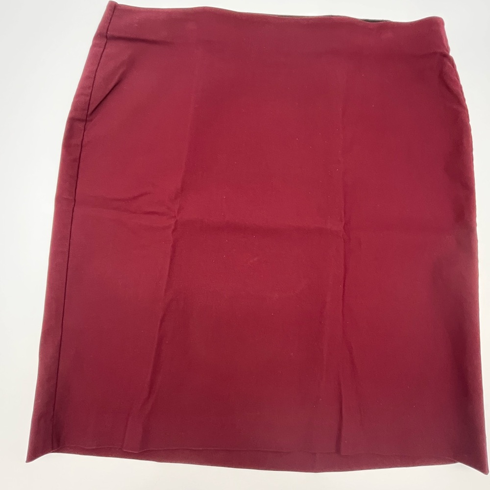 Elle Burgundy Women's Skirt straight elastic waist pencil fit career casual XL